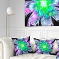 thumbnail image 1 of Designart Green Purple Fractal Flower Petals Close up - Floral Throw Pillow - 18x18, 1 of 5