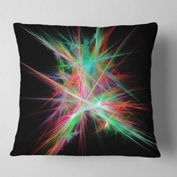 Designart Green Red Spectrum of Light - Abstract Throw Pillow - 18x18