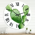 thumbnail image 1 of Designart 'Green Southwestern Cactus' Tropical Wall Clock, 1 of 5
