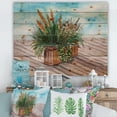 thumbnail image 1 of Designart 'Green Stems With Yellow Spikelets of Houseplant' Traditional Print on Natural Pine Wood, 1 of 5