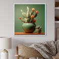 thumbnail image 1 of Designart "Green Stone Cactus Contrast" Cactus Floater Framed Canvas Art Print, 1 of 5