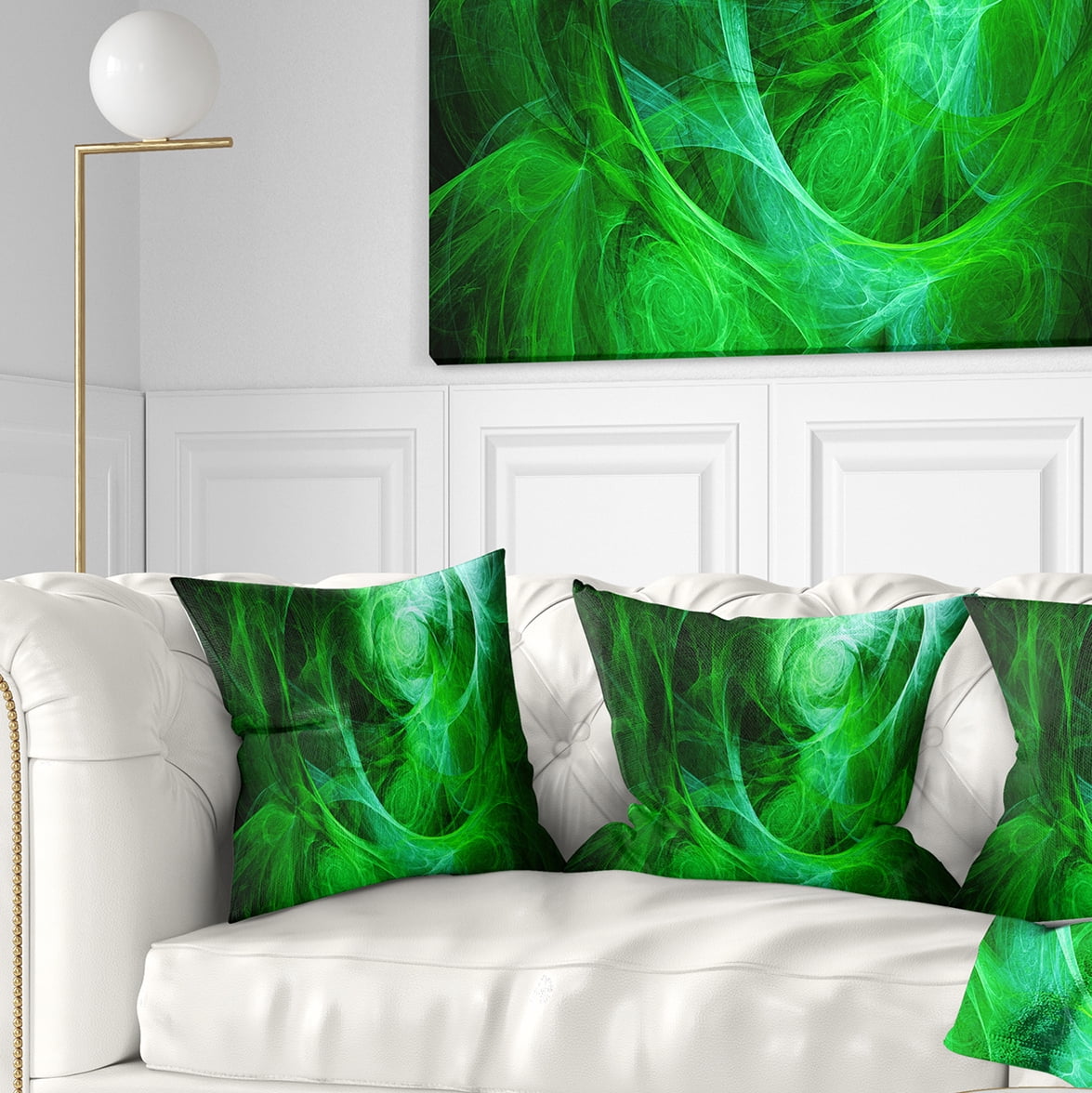 Designart Green Stormy Sky Texture - Abstract Throw Pillow - 16x16