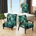 thumbnail image 1 of Designart "Green Strip Cubes Geometric Pattern" Upholstered Modern & Contemporary Accent Chair and Abstract Painting Arm Chair - Multiple Color & Pattern, 1 of 7