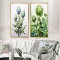 thumbnail image 1 of Designart "Green Thistle Majestic Thistle Painting II" Thistle Framed Wall Art Set Of 2 - Green Floral Framed Canvas Set For Living Room Decor, 1 of 7