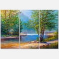 thumbnail image 1 of Designart ' Green Trees By The Bridge Over River ' Traditional Canvas Wall Art Print, 1 of 3