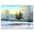 thumbnail image 1 of Designart ' Green Trees In Beautiful Winter Snow Landscape ' Traditional Canvas Wall Art Print, 1 of 4