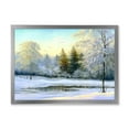 thumbnail image 1 of Designart 'Green Trees In Beautiful Winter Snow Landscape' Traditional Framed Art Print, 1 of 4