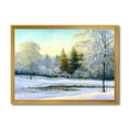 thumbnail image 1 of Designart 'Green Trees In Beautiful Winter Snow Landscape' Traditional Framed Art Print, 1 of 4