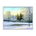 thumbnail image 1 of Designart 'Green Trees In Beautiful Winter Snow Landscape' Traditional Framed Canvas Wall Art Print, 1 of 5
