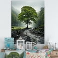 thumbnail image 1 of Designart "Green Trees Muted Tree" Landscape Trees Canvas Art Print, 1 of 5