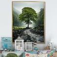 thumbnail image 1 of Designart "Green Trees Muted Tree" Landscape Trees Floater Framed Canvas Art Print, 1 of 7