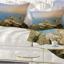 Designart Green Tropical Hiking Route - Seashore Wall Throw Pillow - 12x20