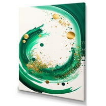 Designart Green Watercolor Spiral Canvas Wall Art