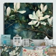 thumbnail image 1 of Designart "Green White Magnolias Landscape Botanical Serenity" Floral Metal Wall Art Prints, 1 of 5