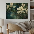 thumbnail image 1 of Designart "Green White Magnolias Landscape Botanical Serenity" Floral Print on Natural Pine Wood, 1 of 5