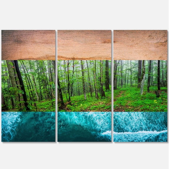 Designart 'Green Wild Forest with Dense Trees ' Forest Canvas Art Print