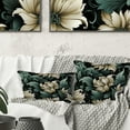 thumbnail image 1 of Designart "Green and Beige Intriguing Beauty Floral Pattern" Floral Printed Throw Pillow, 1 of 5