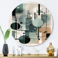 thumbnail image 1 of Designart "Green and Black Minimalism Depths Unveiled II" Minimalism Metal Round Art Living Room, 1 of 5