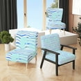 thumbnail image 1 of Designart "Green and Blue Striped Pattern" Upholstered Patterned Accent Chair and Arm Chair, 1 of 5