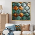 thumbnail image 1 of Designart "Green and Gold Marble Tile Mosaic II" Abstract Framed Wall Art - Transitional Green Abstract Tile Hallway Framed Wall Art Decor, 1 of 6