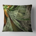 thumbnail image 1 of Designart Green and Yellow Glossy Fractal Flower - Floral Throw Pillow - 18x18, 1 of 4