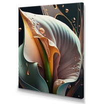 Designart Gren And White Calla Lily Flower I Canvas Wall Art