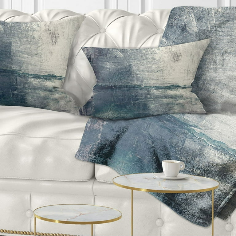 Designart Grey Abstract Pattern Oil Painting Abstract Throw