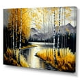 thumbnail image 1 of Designart Grey And Yellow Birch Trees By The Lake II Canvas Wall Art, 1 of 5