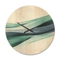 Designart 'Grey Blue Fractal Lines' Modern Wood Wall Clock