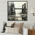 thumbnail image 1 of Designart "Grey Bridge Crossing Graphite II" Architecture Floater Framed Wall Decor, 1 of 7