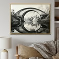 thumbnail image 1 of Designart "Grey Bridge Steel Euphony Charcoal IV" Architecture Floater Framed Canvas Print, 1 of 7