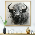 thumbnail image 1 of Designart "Grey Buffalo Of Wisdom" Animals Floater Framed Wall Decor, 1 of 7