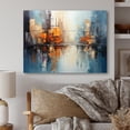 thumbnail image 1 of Designart "Grey Canal modern Reflections Bold" Abstract Metal Wall Art, 1 of 1