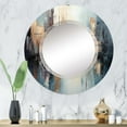 thumbnail image 1 of Designart "Grey Canal modern Reflections Bold" Abstract Round Wall Mirror - Architecture Oval Printed Decorative Oversized Mirror - Multiple Color Options, 1 of 4