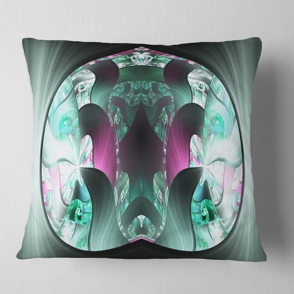 Designart Grey Capsule in Plasma - Abstract Throw Pillow - 16x16