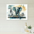 thumbnail image 1 of Designart "Grey Elephant In Laundry Room I" Animals Elephant Laundry Canvas Print, 1 of 5