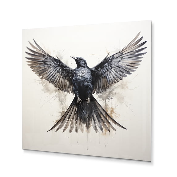 Designart "Grey Flight Of beauty II" Animals Metal Art Print