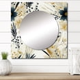 thumbnail image 1 of Designart "Grey Floral Highlights" 0 White Large Square Mirror - Square Bedroom Mirror Printed Wall Decor - Bohemian Square Printed Wall Mirror Art, 1 of 5