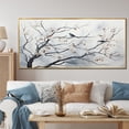 thumbnail image 1 of Designart "Grey Floral Springtime Songbirds' Haven III" Extra Large Landscapes Framed Wall Art - Country Grey Tree Entryway Framed Wall Art, 1 of 7
