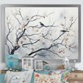thumbnail image 1 of Designart "Grey Floral Springtime Songbirds' Haven III" Landscapes Framed Wall Art Decor - Country Grey Tree Entryway Framed Wall Art Print, 1 of 6
