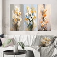 thumbnail image 1 of Designart "Grey Green Pencil Strokes Bouquet Flowers Subdued Palette" Floral Wall Art Set Of 3 - Grey Floral Gallery Set For Office Decor, 1 of 7