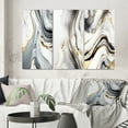 thumbnail image 1 of Designart "Grey Marble Waves in Geode II" Abstract Wall Art Set Of 3 - Modern Grey Gallery Set For Office Decor, 1 of 6