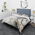 thumbnail image 1 of Designart "Grey Marble Waves in Geode III" Abstract Bedding Covert Set - Modern Grey Bed Set With 1 Shams, 1 of 6