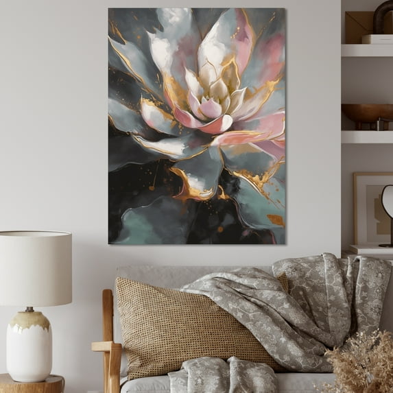 Designart "Grey Serenade Of Succulents" Floral Succulents Wall Decor