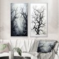 thumbnail image 1 of Designart "Grey Tree Eternal Forms I" Trees Framed Wall Art Set Of 2 - Grey Landscapes Framed Canvas Set For Living Room Decor, 1 of 7