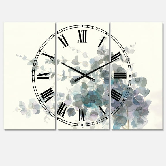 Designart 'Grey Watercolor Flower II' Traditional Wall Clock