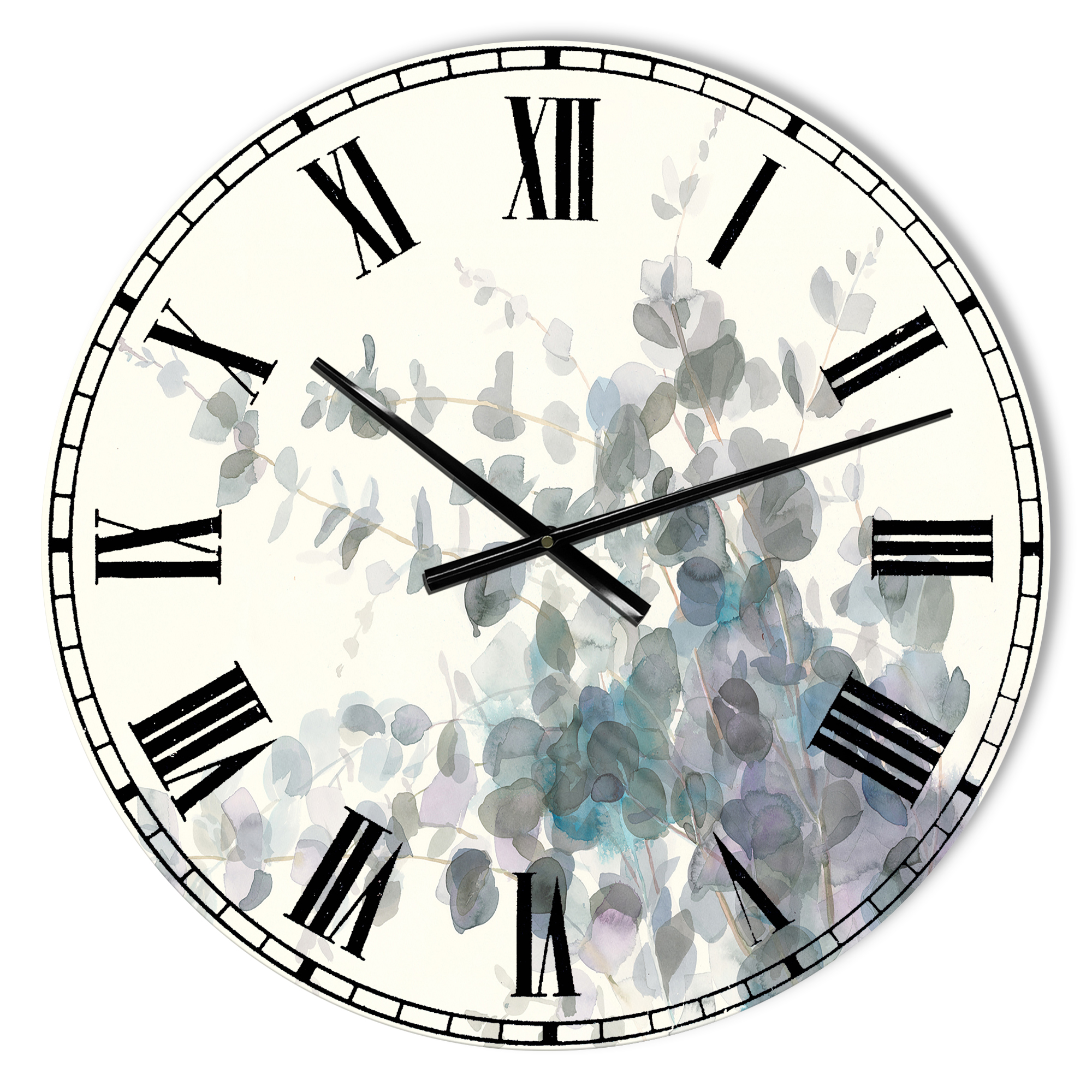 Designart 'Grey Watercolor Flower II' Traditional wall clock