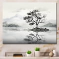 thumbnail image 1 of Designart "Grey White Minimalism Tree Ink euphony I" Landscape Trees Wall Art Living Room, 1 of 5