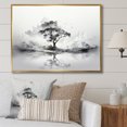 thumbnail image 1 of Designart "Grey White Minimalism Tree Ink euphony III" Floral Floater Framed Wall Decor, 1 of 7