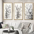 thumbnail image 1 of Designart "Grey White Tree Graphite II" Landscape Trees Framed Wall Art Set Of 3 - Grey Trees Frame Gallery Set For Office Decor, 1 of 7